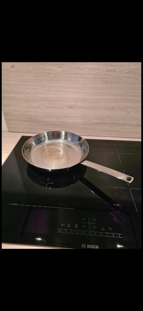 Rvs hapjespan 24cm bk conical de luxe zgan, Ophalen of Verzenden, Zo goed als nieuw, Rvs, Koekenpan of Braadpan