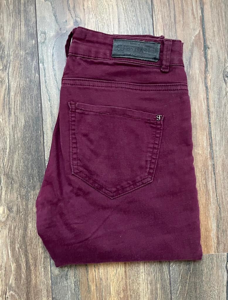Bordeaux rode spijkerbroek van Supertrash in maat 25., Ophalen of Verzenden, Zo goed als nieuw, Maat 34 (XS) of kleiner, Lang