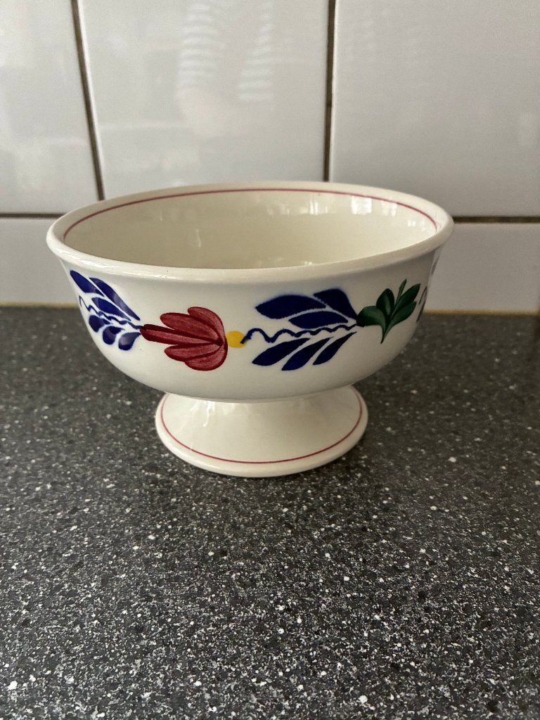 Boerenbont fruitschaal op voet, Ophalen, Landelijk/Boerenbont, Royal Boch, Aardewerk