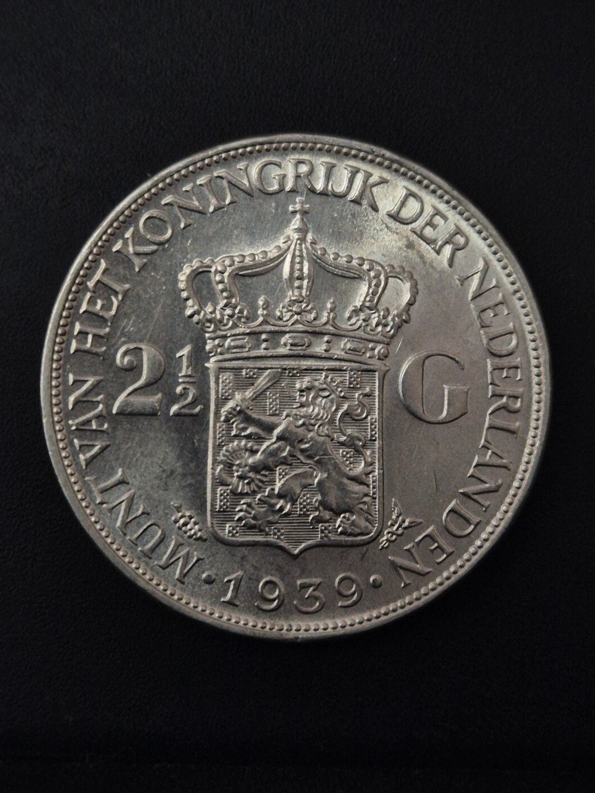 2,5 Gulden 1939, Verzenden, Zilver, Koningin Wilhelmina, Losse munt