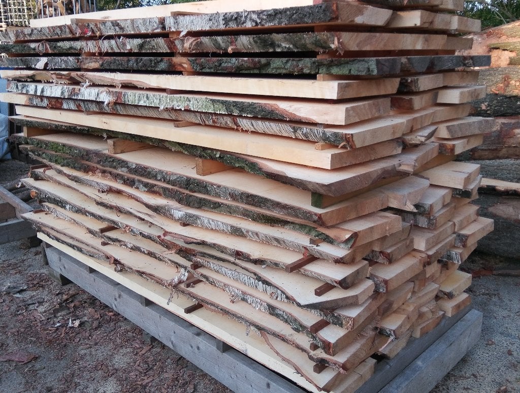 Berken boomstamplanken (Partij: 61 stuks - 2,2m3), Doe-het-zelf en Verbouw, Hout en Planken, Ophalen, Nieuw, 250 tot 300 cm, Plank
