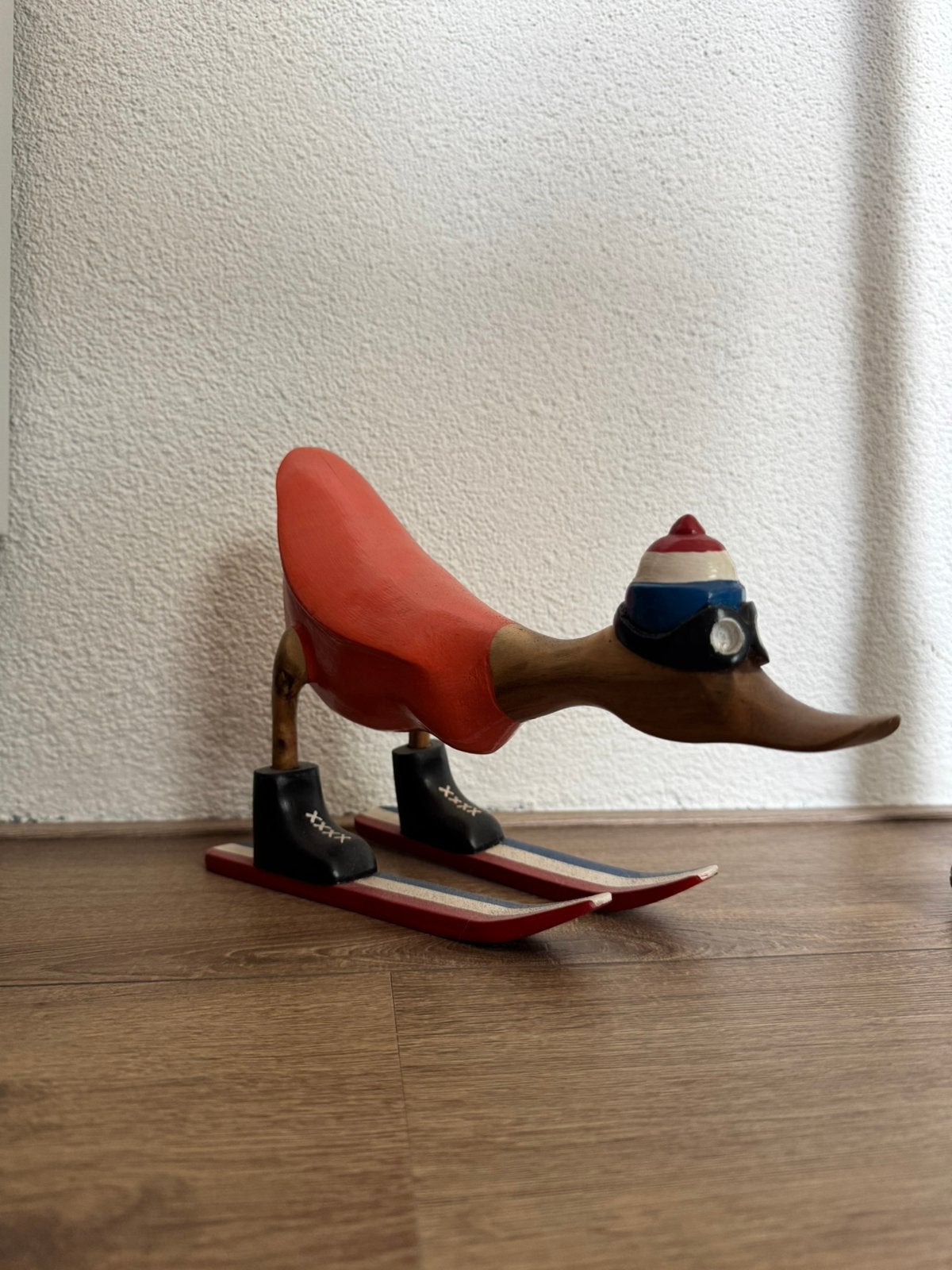 Leuke kunstzinnige skiënde eend, Ophalen, Zo goed als nieuw, Vogel, Beeldje of Figuurtje