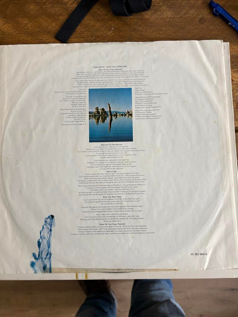 Pink Floyd - Wish You Were Here LP (1975), Cd's en Dvd's, Vinyl | Rock, Ophalen of Verzenden, Gebruikt, 12 inch, Progressive