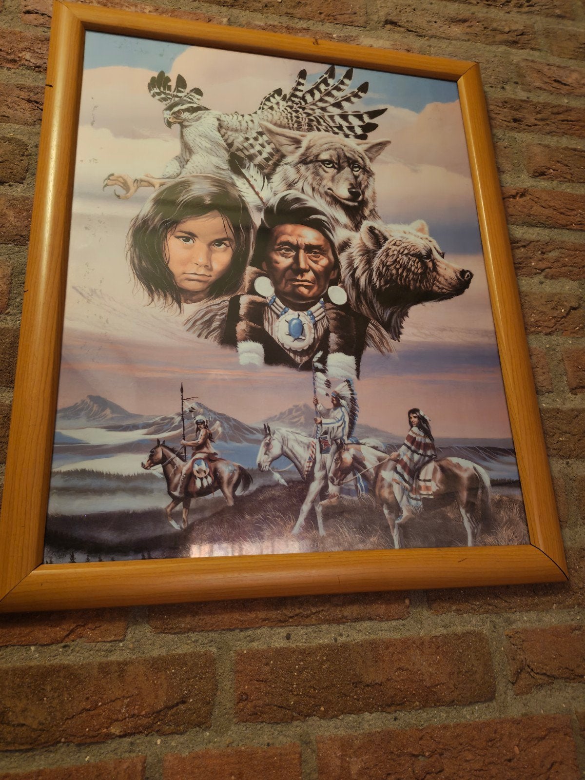 Foto's indianen, Huis en Inrichting, Ophalen, Gebruikt, Minder dan 50 cm, Schilderij