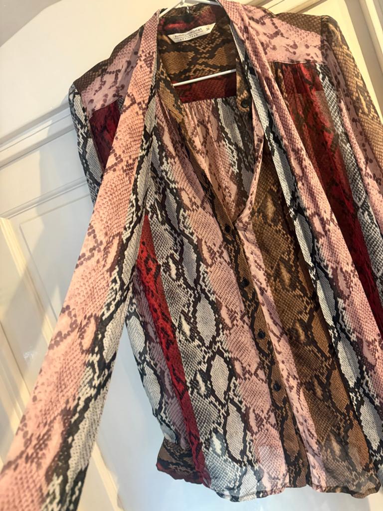 Summum Blouse met slangenprint en riempje, Ophalen of Verzenden, Zo goed als nieuw, Maat 36 (S), Overige kleuren