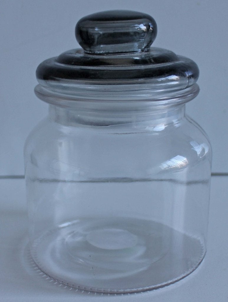 Voorraadpot/snoeppot, glas met deksel, 11 x 11 x 16, zgan, Voorraadpot, Ophalen of Verzenden, Zo goed als nieuw, Glas