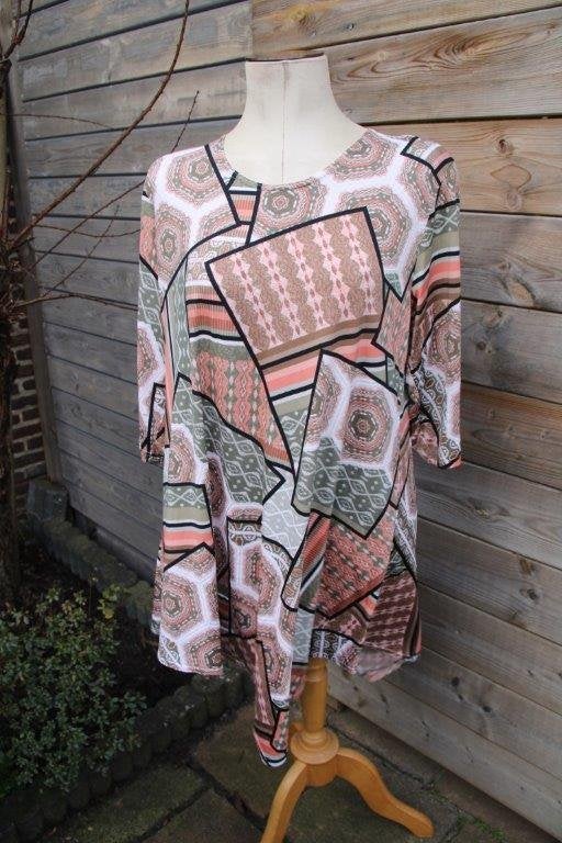 Tuniek oranje/ kaki Magna mt 44/46 a-lijn Nieuw Vaste prijs, Maat 42/44 (L), Nieuw, Oranje, Ophalen of Verzenden