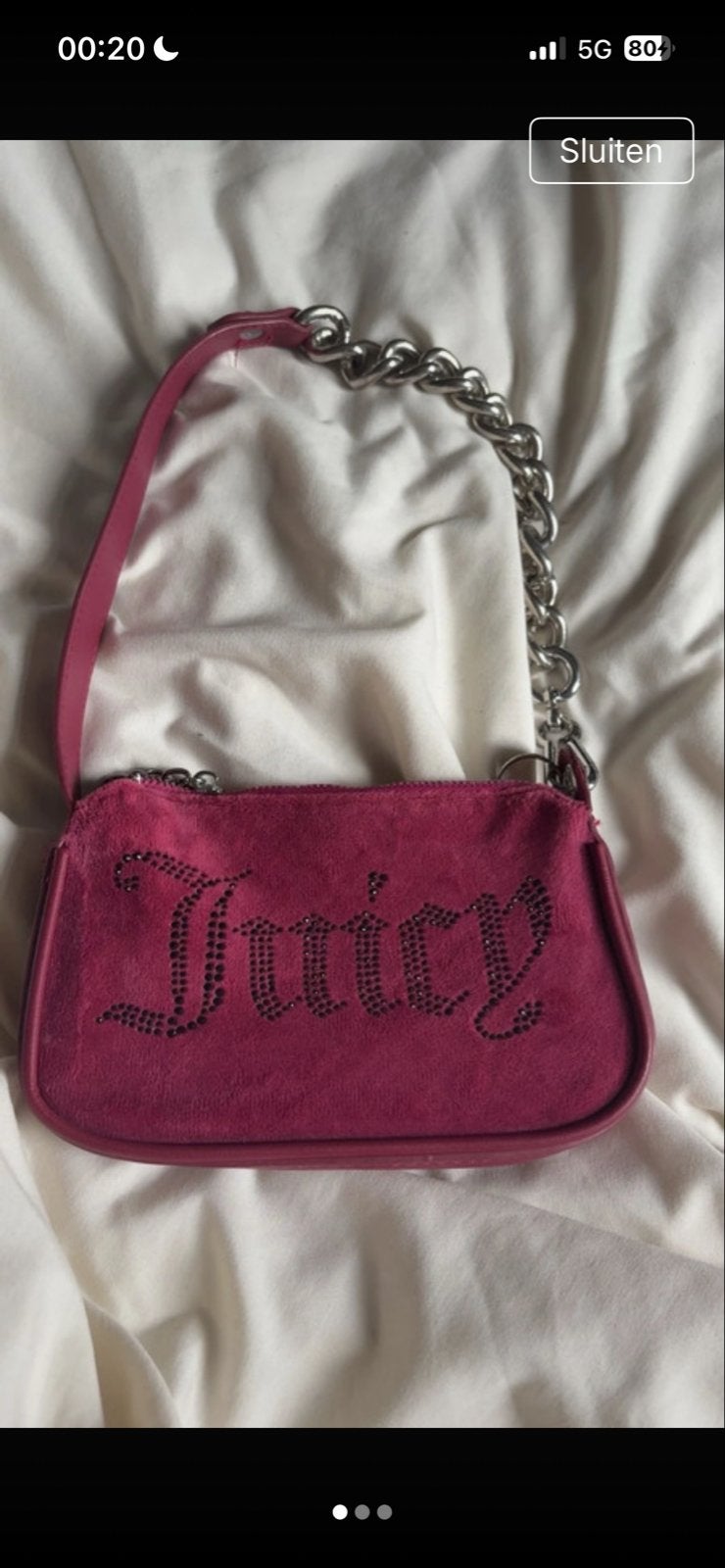 Juicy Couture Roze Schoudertasje, Ophalen of Verzenden, Zo goed als nieuw, Roze, Schoudertasje