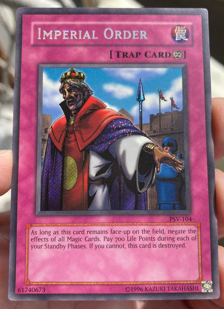 Yu-Gi-Oh! Imperial Order PSV Old US Print !, Ophalen of Verzenden, Zo goed als nieuw, Losse kaart, Foil