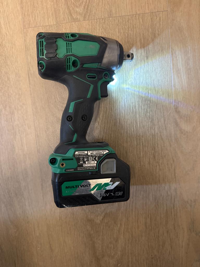 HiKOKI WR 18DBDL2 Accu Slagmoersleutel 18V/36V Multivolt, Doe-het-zelf en Verbouw, 600 watt of meer, Variabele snelheid, Overige typen