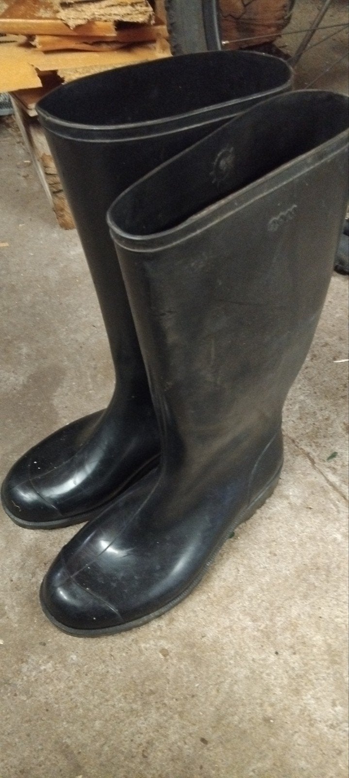 Zwarte rubberen regenlaarzen, Kleding | Heren, Ophalen, Zo goed als nieuw, Zwart, Regenlaarzen