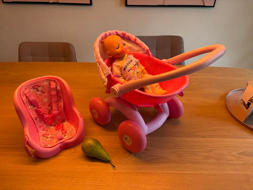 Baby Born pop met fietszitje, Ophalen, Gebruikt, Babypop