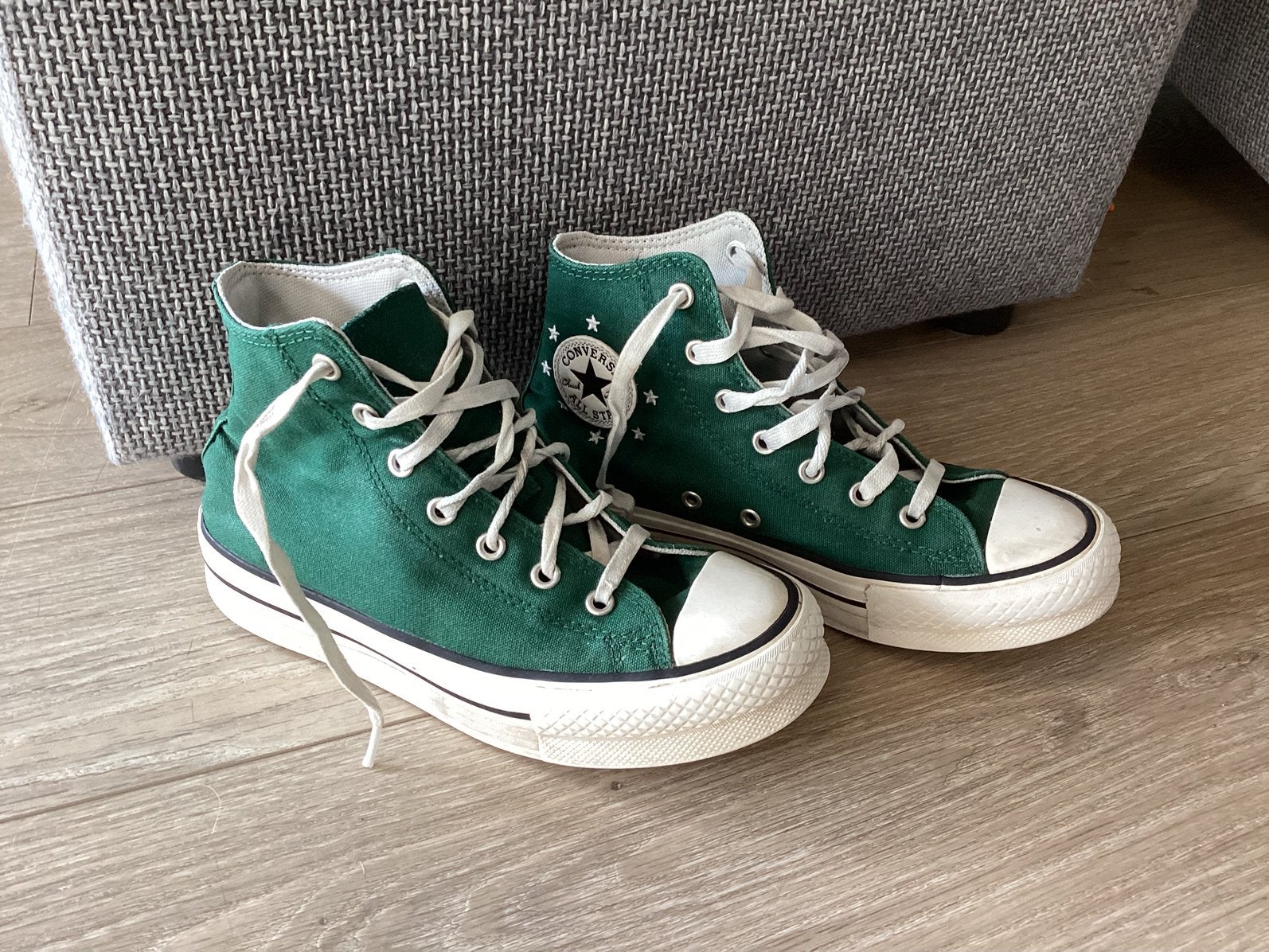 Groene Converse Allstars maat 35,5 kinderschoenen, Gebruikt, Jongen of Meisje, Schoenen, Ophalen of Verzenden