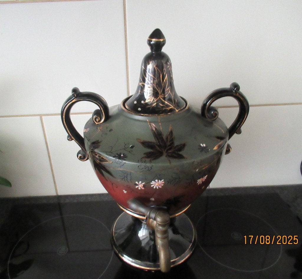 SAMOVAR THEEPOT -VICTORIAANS JACKFIELD -THEE-URN-- CA1860, Antiek en Kunst, Ophalen of Verzenden, Steen/keramiek, Handgemaakt