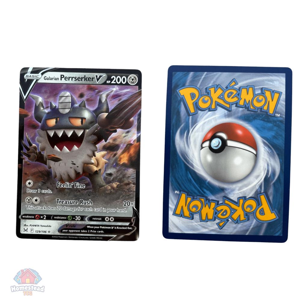 Galarian Perrserker 129/196 Lost Origin Ultra Rare NM, Verzenden, Zo goed als nieuw, Losse kaart, Foil