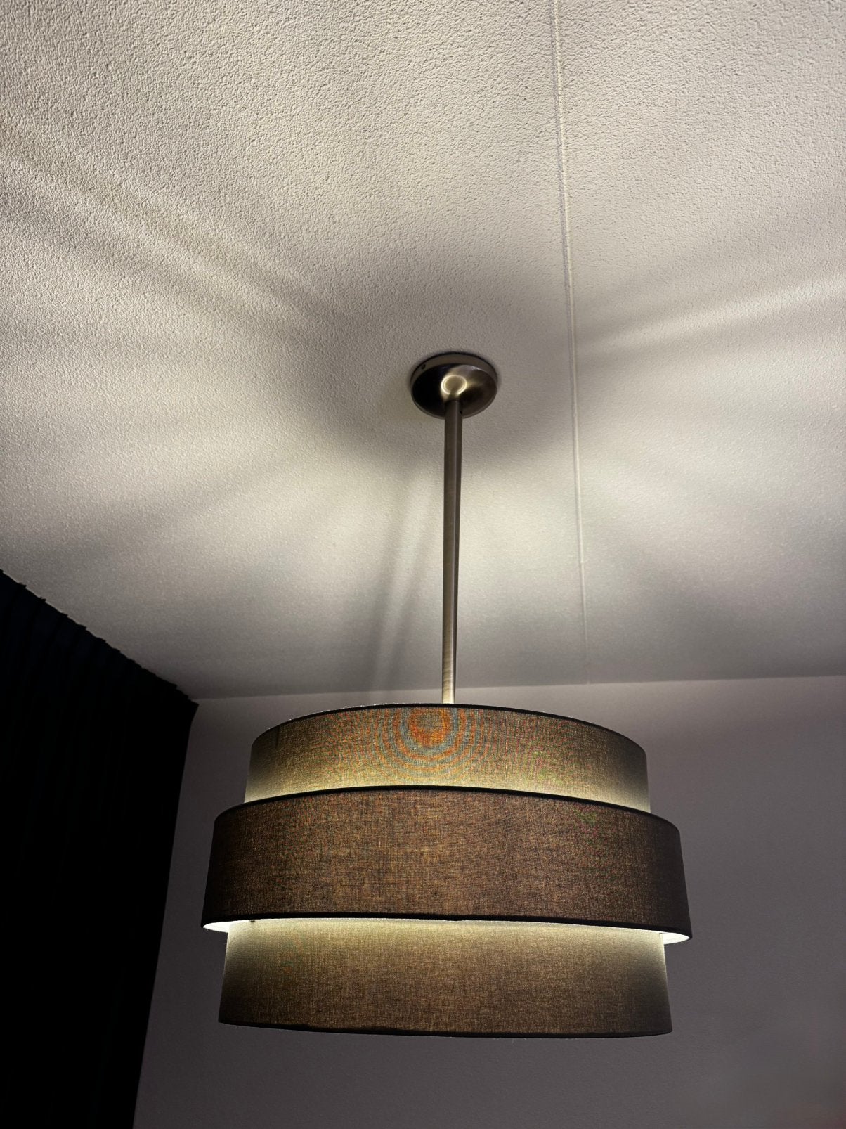 Hanglamp Innocenzio van Pronto wonen met telescopische steel, Ophalen, E27 (groot), -, Textiel