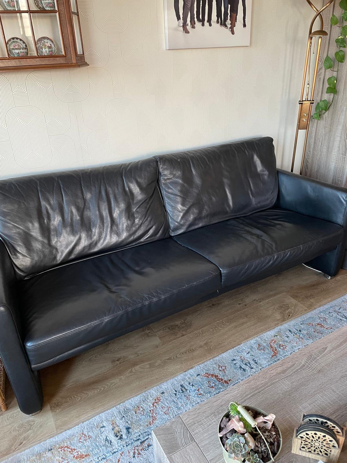 Leren Bank, Ophalen, Gebruikt, 150 tot 200 cm, Tweepersoons