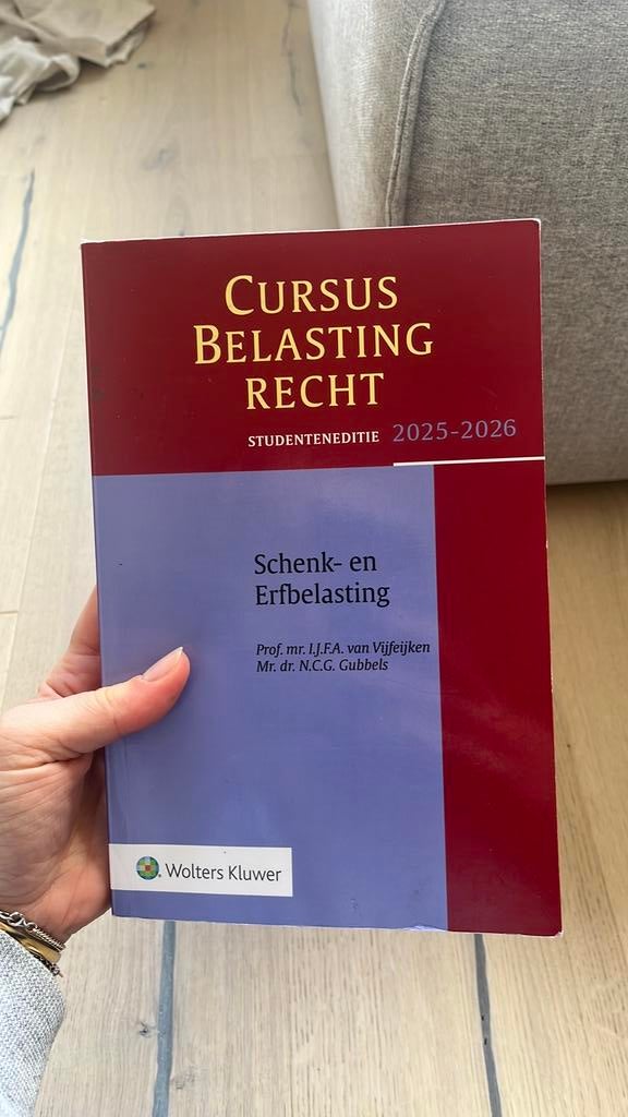 Cursus belastingrecht Schenk- en erfbelasting 2025-2026, Ophalen of Verzenden, Zo goed als nieuw, Sociale wetenschap