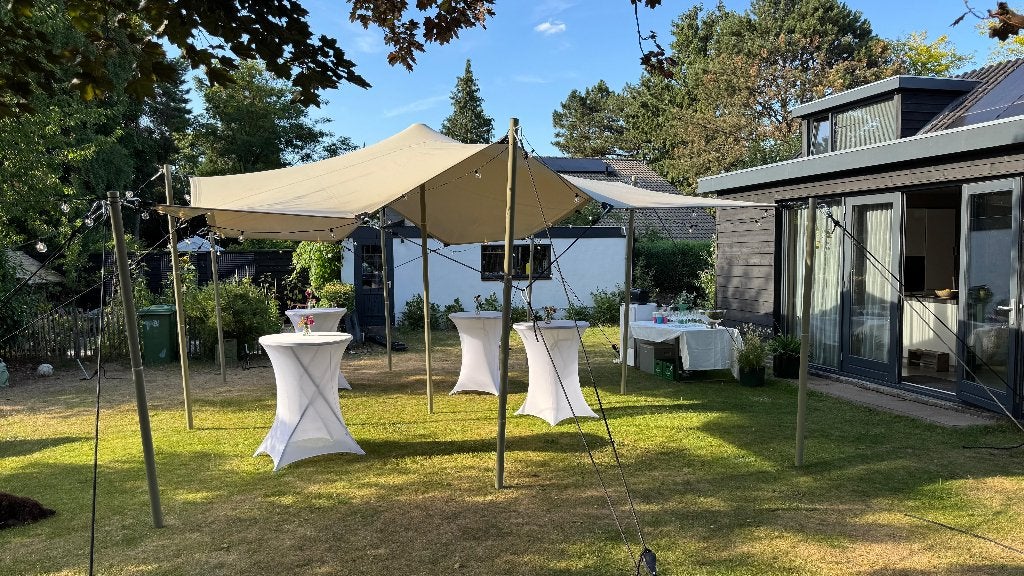 TriFlexx Stretchtent 6,5 x 5 meter TE HUUR | Partytent HUREN, Tuin en Terras, Ophalen, Overige typen, Nieuw, 2 meter of meer