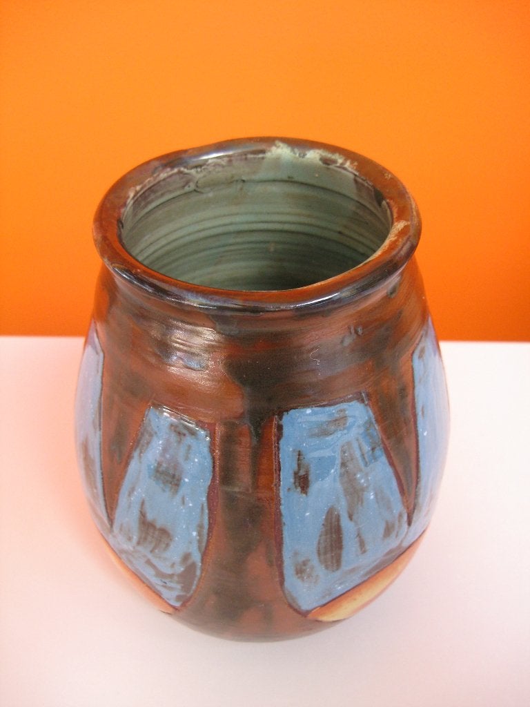 vintage handgemaakte bloempot / vaas Henk Potters gesigneerd, Antiek en Kunst, Ophalen of Verzenden