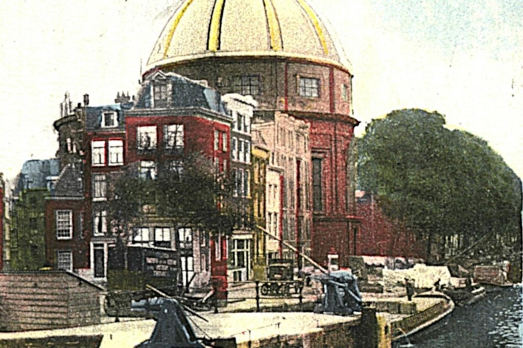 700454 Amsterdam Singel Luth Kerk 1936 Gelopen met zegel, Verzamelen, Ophalen of Verzenden, 1920 tot 1940, Gelopen, Noord-Holland