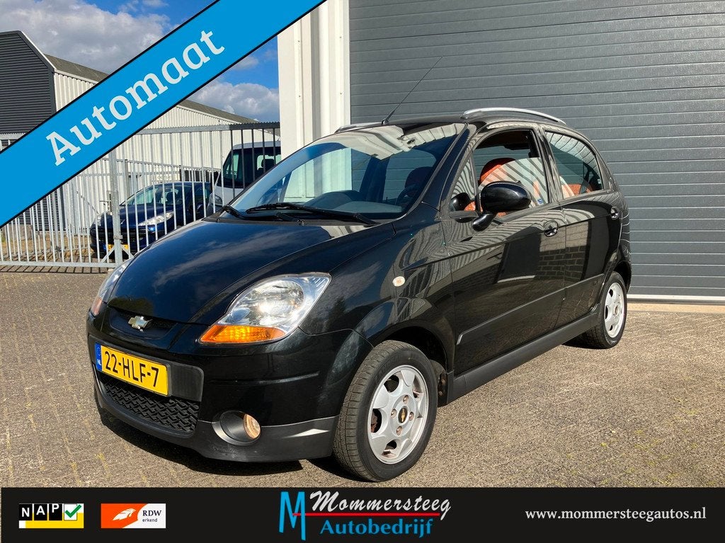 Chevrolet Matiz Automaat 64000 Km, Stof, Gebruikt, Zwart, Origineel Nederlands