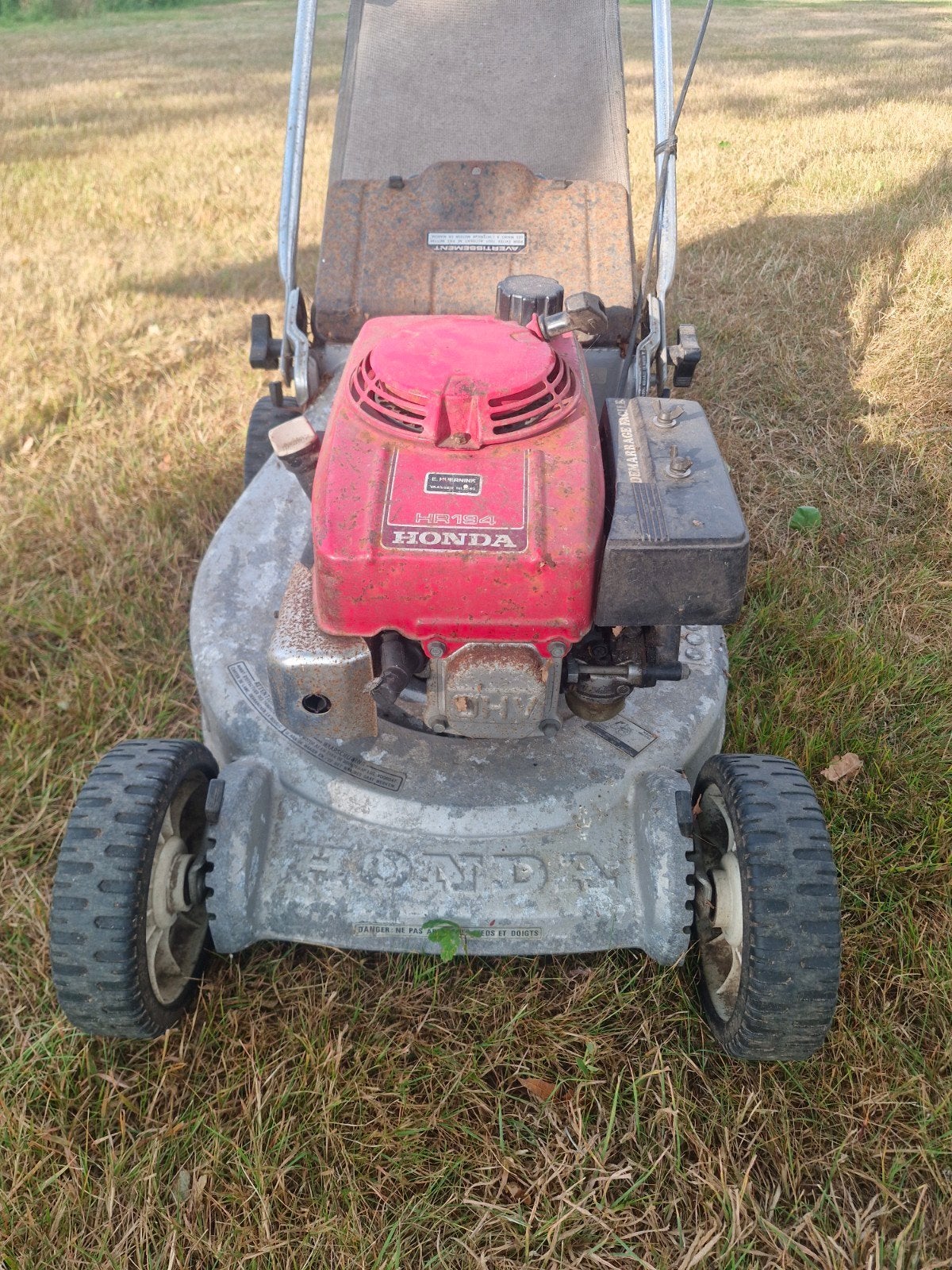 Honda HR194 Benzine Grasmaaier met Opvangzak, Tuin en Terras, Grasmaaiers, Ophalen, Cirkelmaaier, Honda, Gebruikt