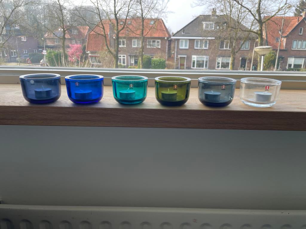 Iittala Valkea theelichthouders - Diverse kleuren, Overige materialen, Blauw, Ophalen of Verzenden, Zo goed als nieuw