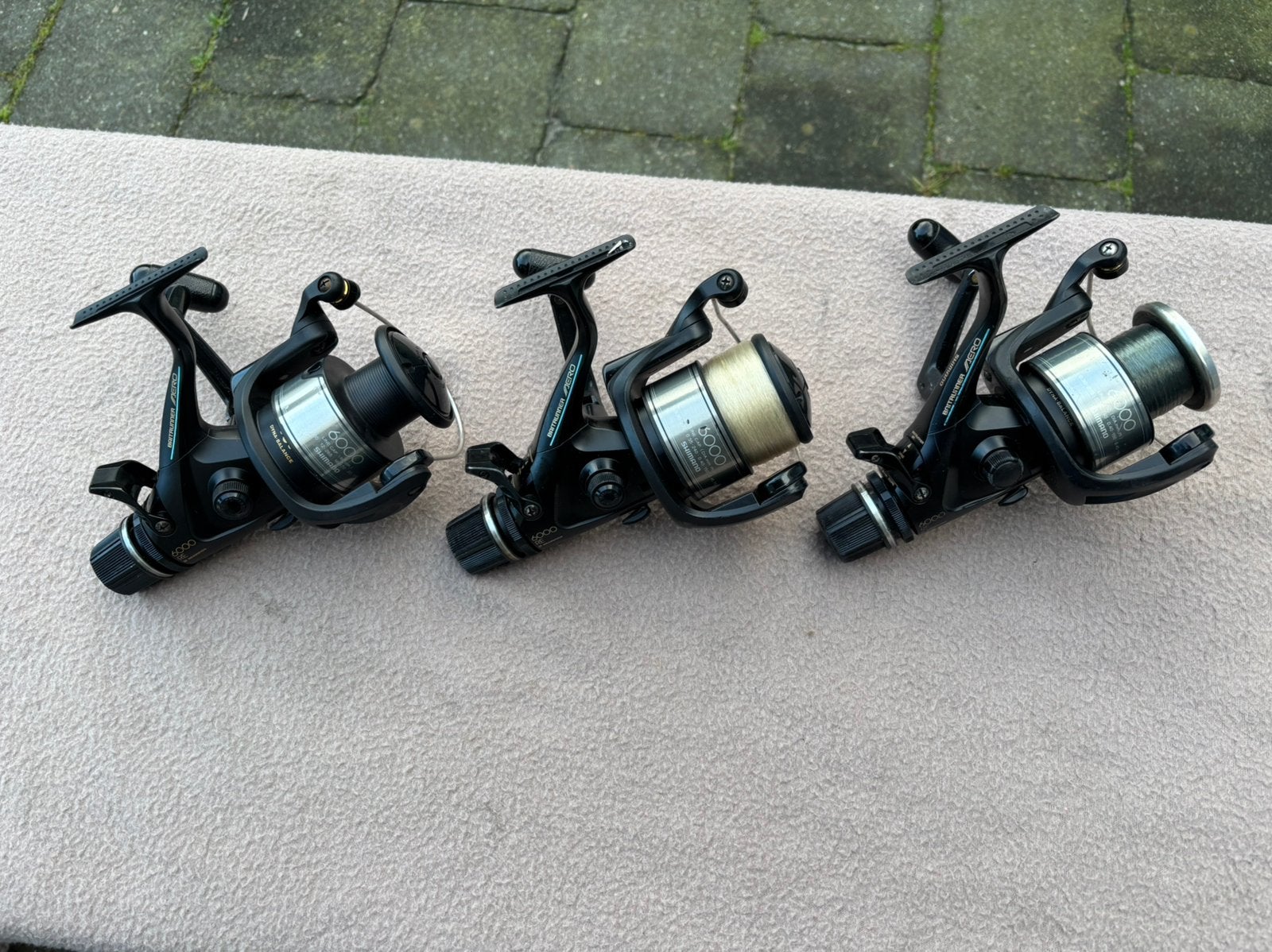 3 x shimano aero 6000 re baitrunner molens, Ophalen of Verzenden, Gebruikt, Molen
