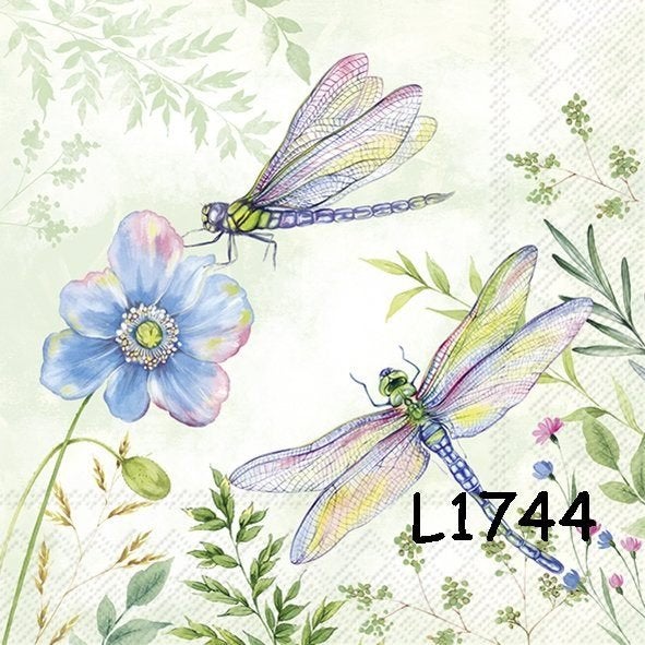 Servetten decoupage/bullet journal - libelles L1744, Verzenden, Nieuw