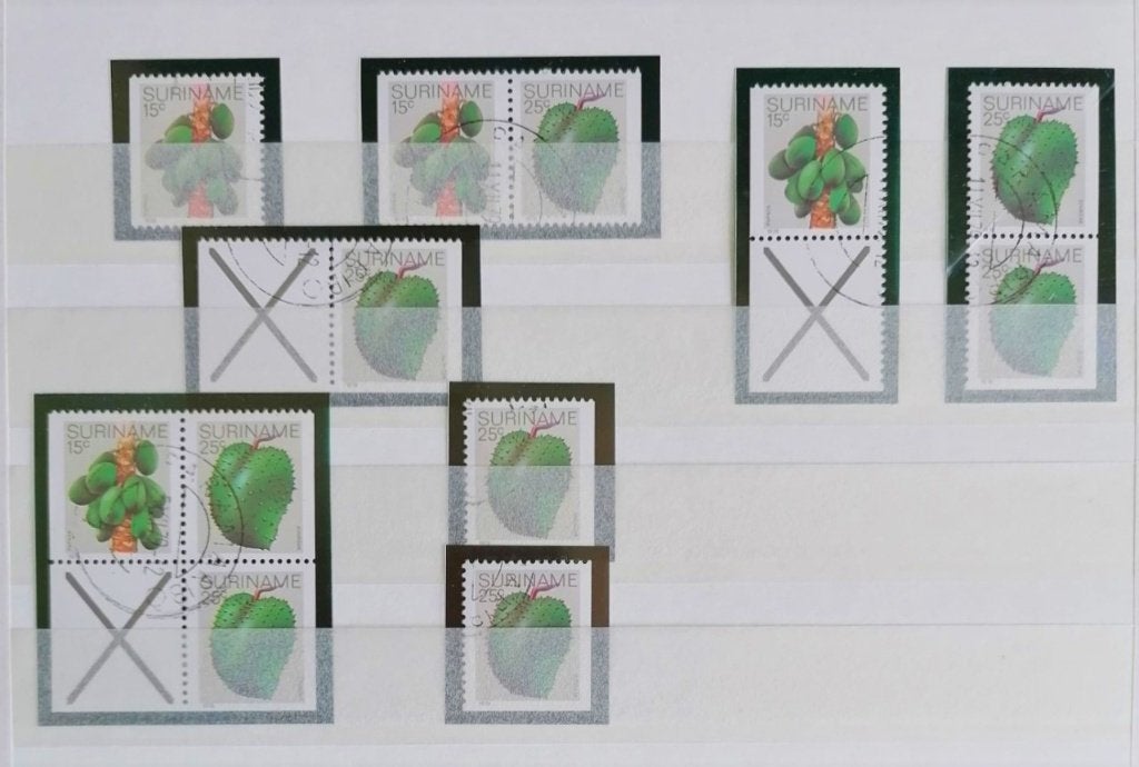 SURINAME Onafhankelijk Combinaties uit Pz.b. no. 5p, Postzegels en Munten, Verzenden, Gestempeld
