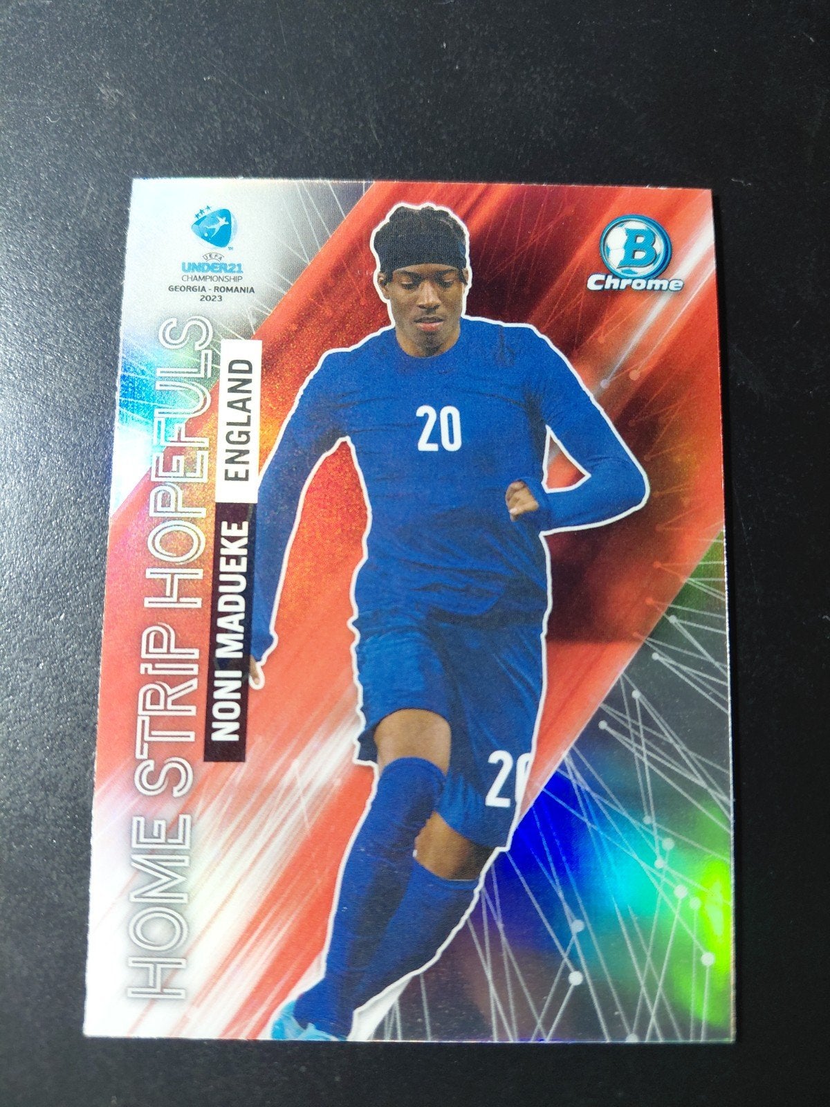 noni madueke ROOKIE (topps chrome u21) home strip hopefuls, Ophalen of Verzenden, Nieuw, Buitenlandse clubs, Spelerskaart