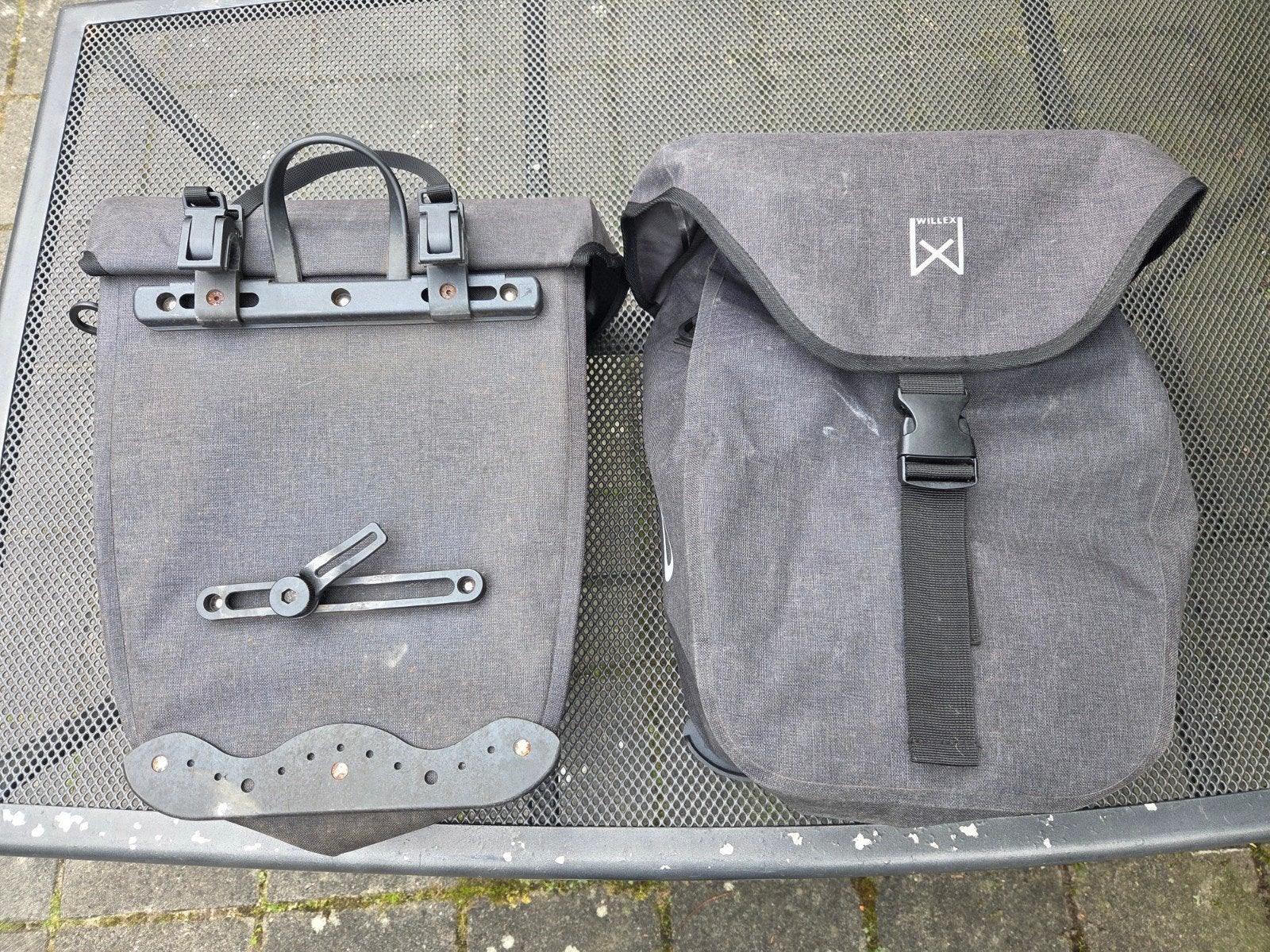 2x Willex enkele fietstas waterdicht 21L antraciet, Ophalen of Verzenden, Gebruikt, Willex