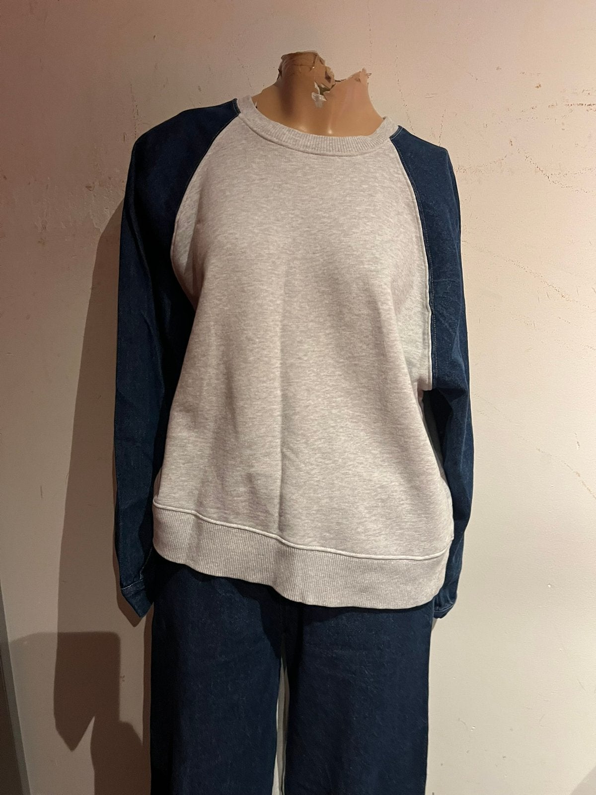 ZARA Joggingpak: Jeans Broek (S) & Trui (M) - ZGAN, Blauw, Zara, Ophalen of Verzenden, Zo goed als nieuw
