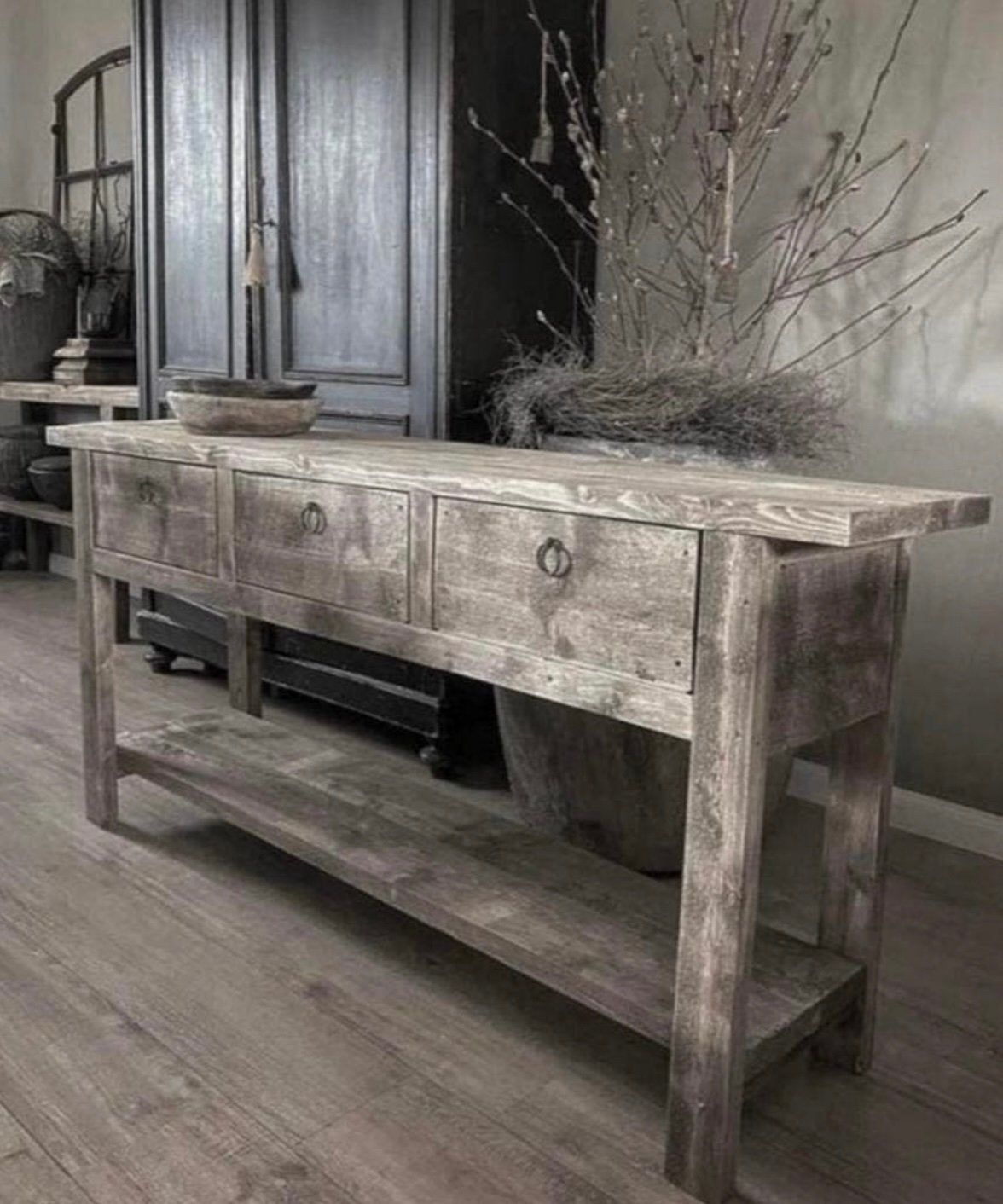 ~Stoer Sober Landelijk Houten Sidetable/Wandtafel~, Huis en Inrichting, Ophalen of Verzenden, Nieuw