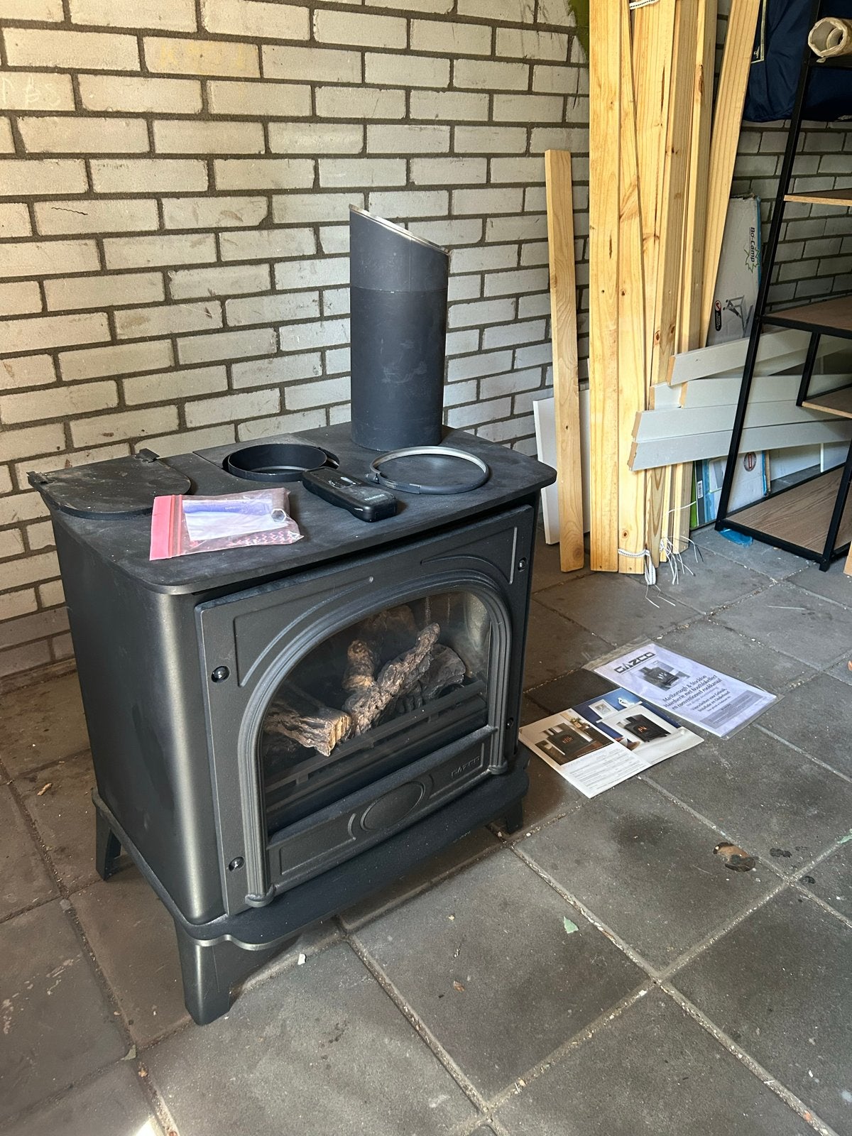Gazco Marlborough Gashaard met houtblok effect, Ophalen, Gebruikt, Vrijstaande haard, Gashaard
