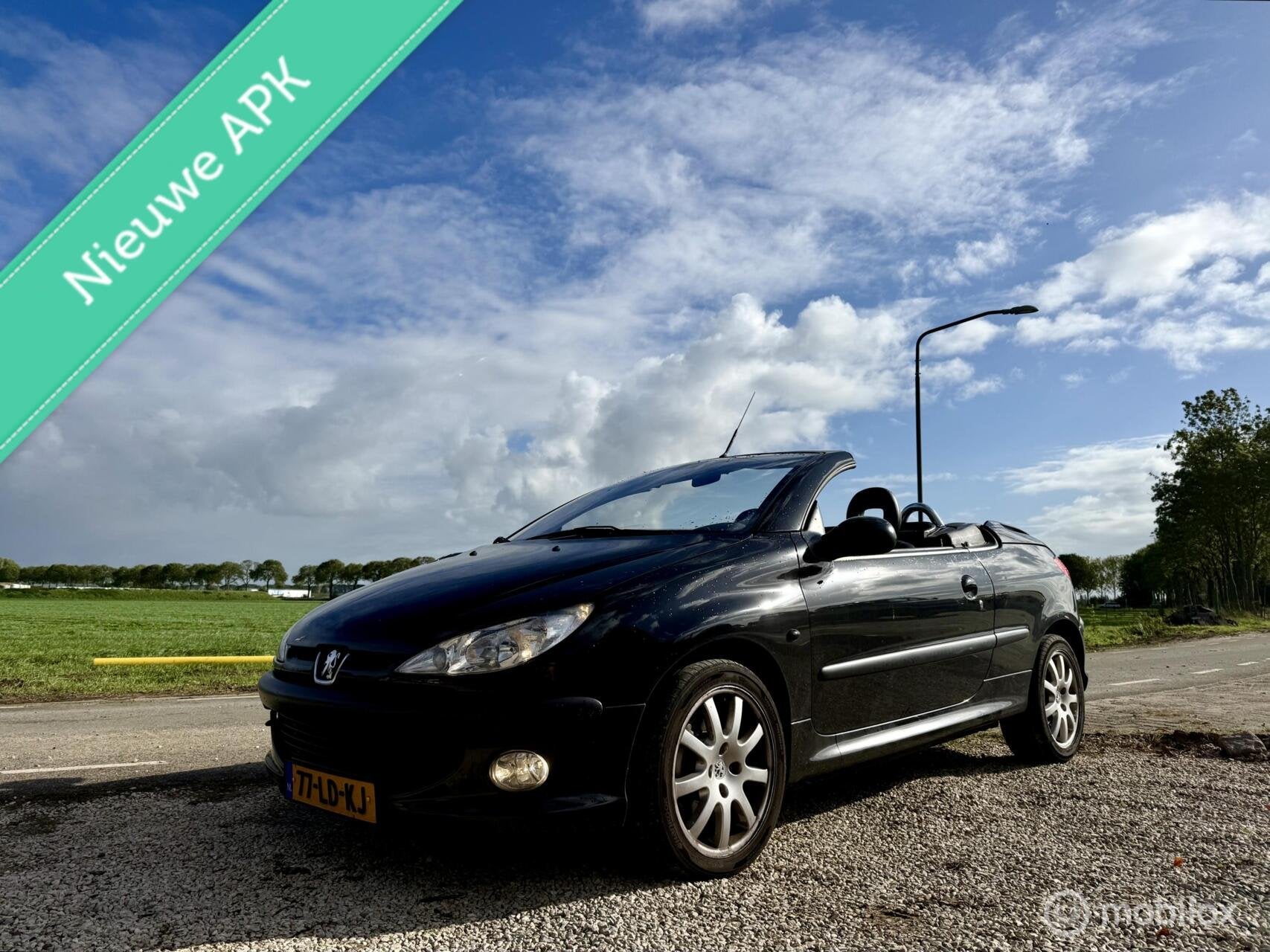 Peugeot 206 CC 2.0-16V Roland Garros, Leer, Airco, Nwe APK, 136 pk, Gebruikt, Verwarmde buitenspiegels, 4 cilinders