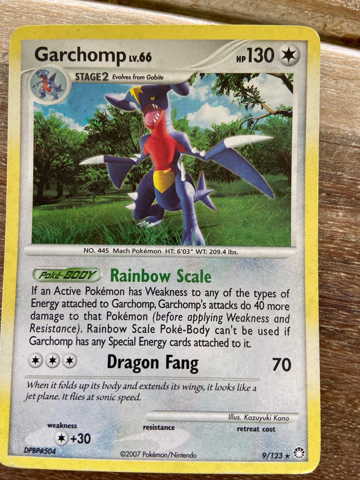 Pokémon Kaart Garchomp Lv.66 (2007) - Zeldzaam, Ophalen of Verzenden, Gebruikt, Losse kaart