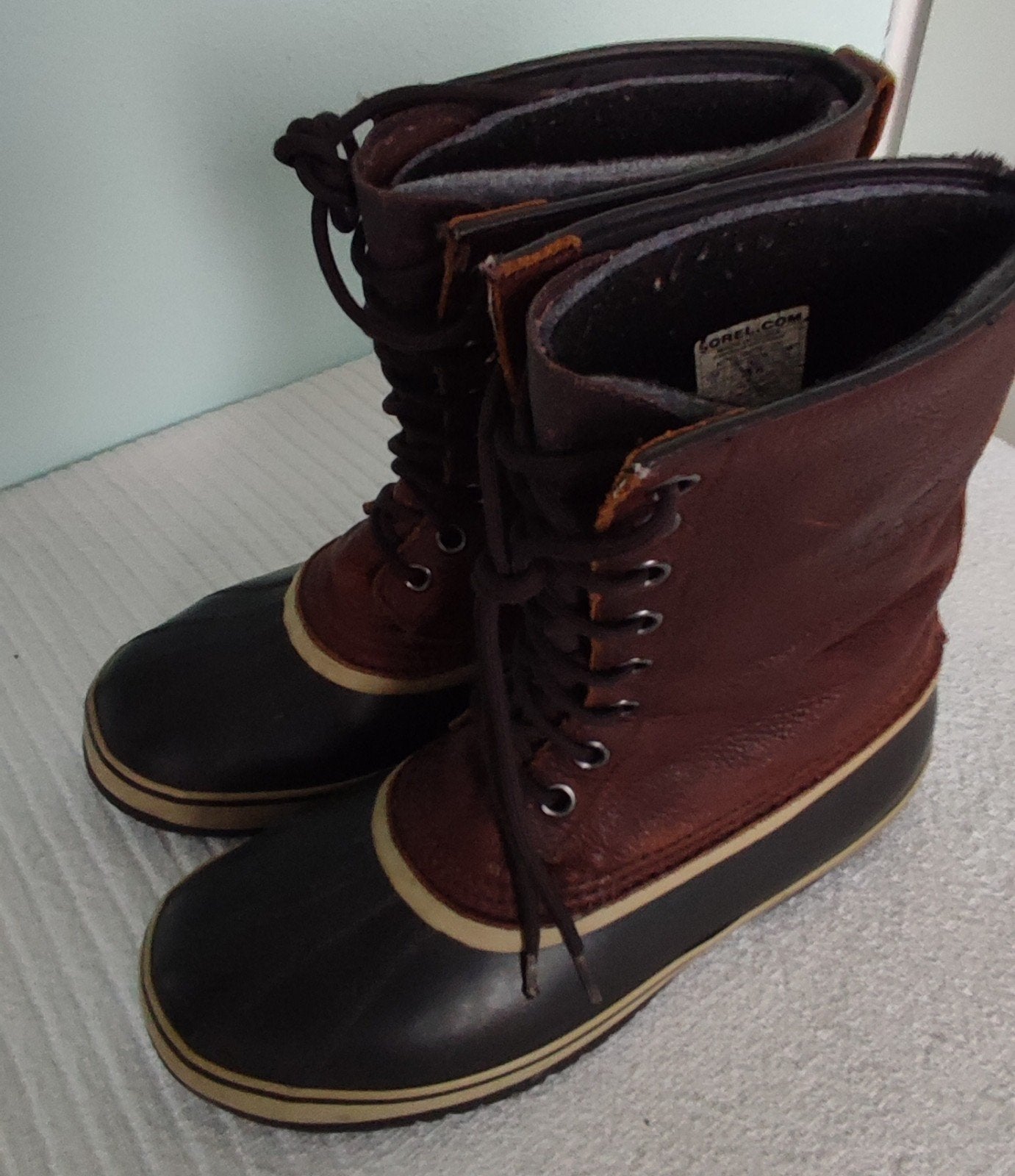 Sorel leren schacht winterlaarzen - mt 46 2/3, Bruin, Verzenden, Boots, Gedragen