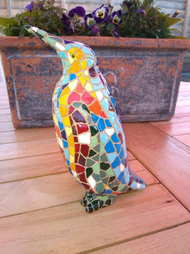 Beeldje van Barcino mozaiek "Pinquin" 16 cm hoog, Ophalen of Verzenden, Zo goed als nieuw, Dier