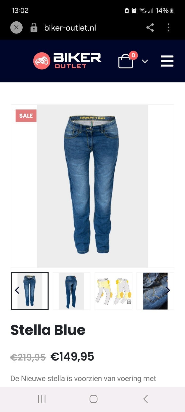Elastische Motorjeans met Kevlar en Kniebeschermers, Ophalen of Verzenden, Tweedehands, Broek | textiel
