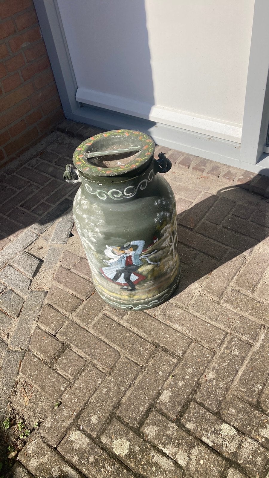 Beschilderde meklkruik 20 liter voor € 15,00, Tuin en Terras, Tuinwanddecoratie, Ophalen, Gebruikt
