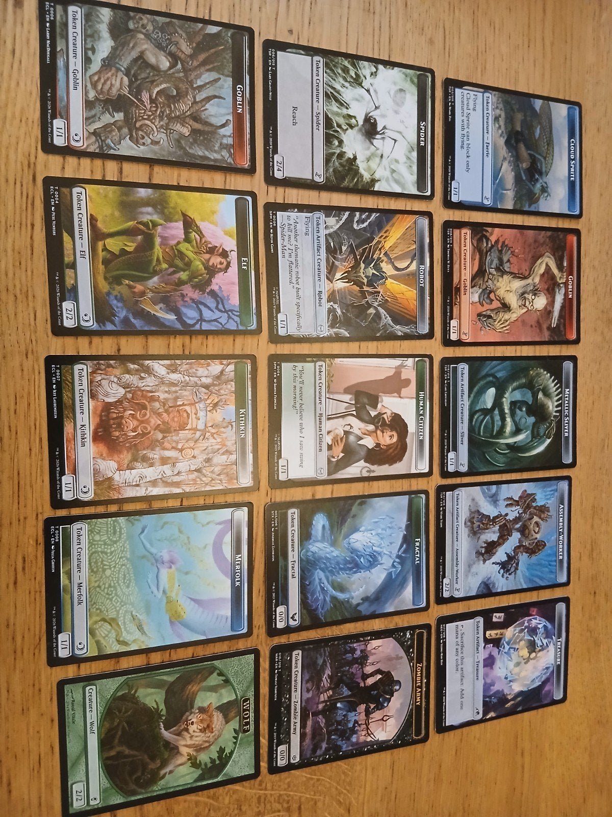Magic: The Gathering Token Kaarten Set 15 stuks, Ophalen of Verzenden, Gebruikt, Meerdere kaarten