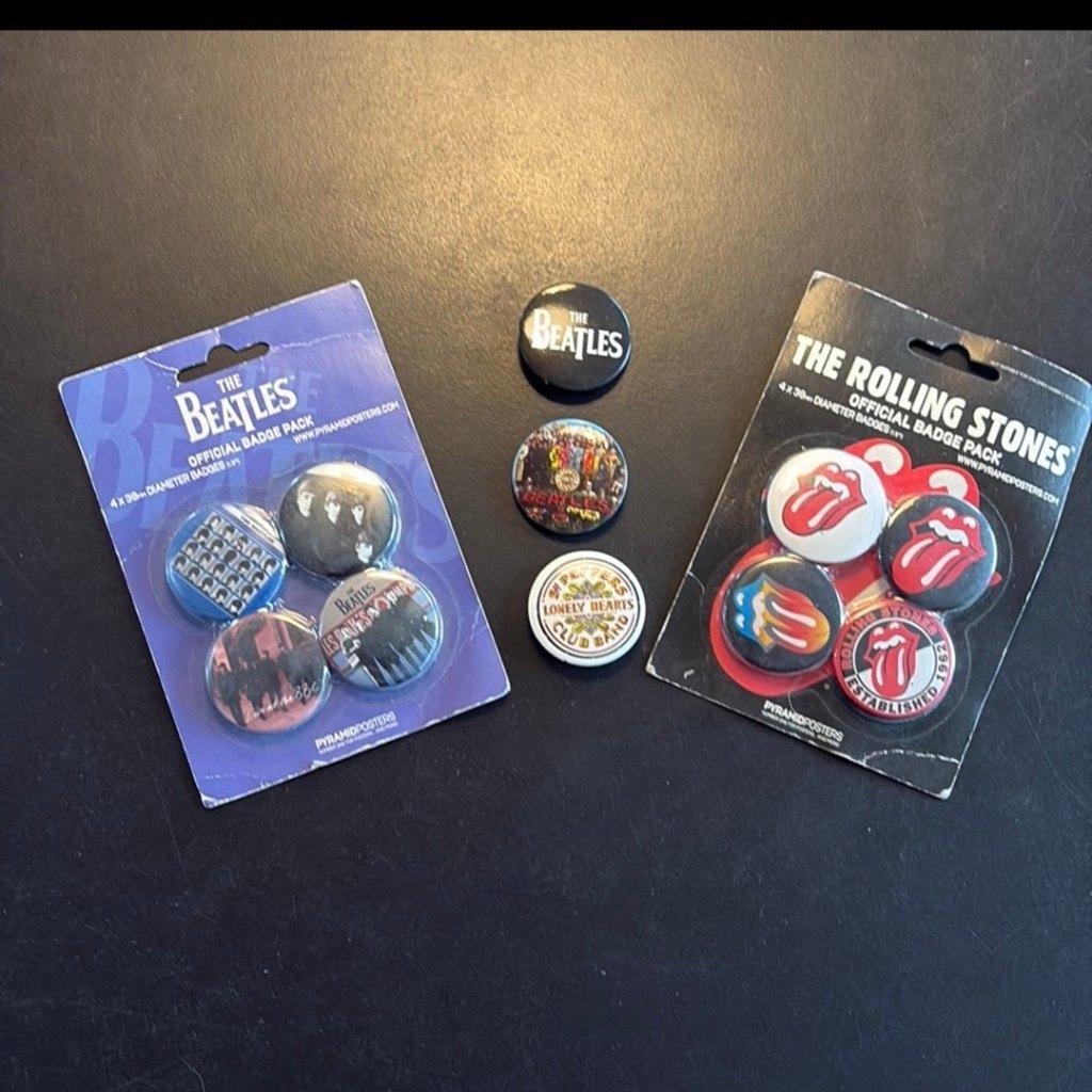 Buttons Beatles Rolling Stones, Verzenden, Zo goed als nieuw, Overige onderwerpen