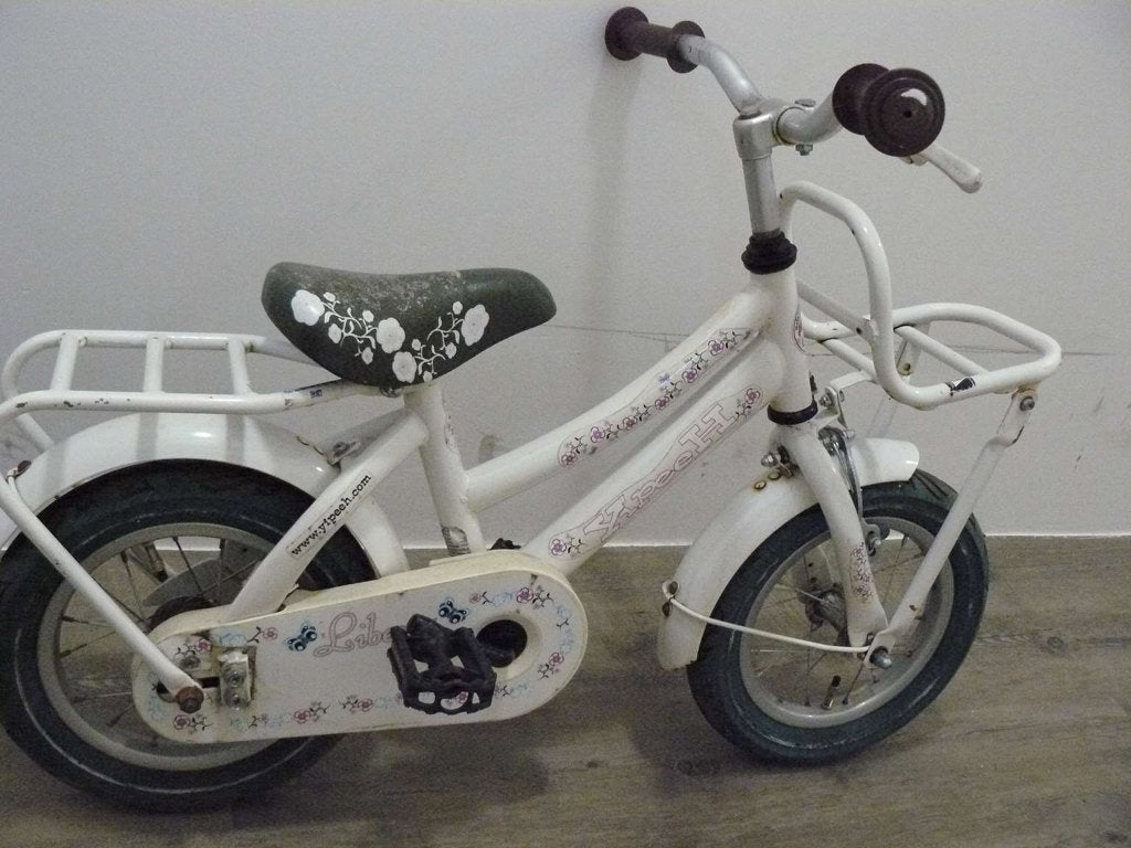 Yippee Liberty kinderfiets 12 inch inclusief zijwielen., Ophalen, Terugtraprem, Zijwieltjes, Gebruikt