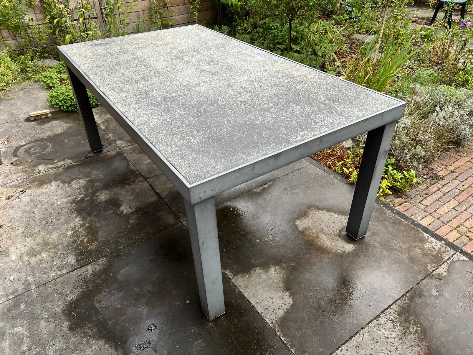 Tuintafel, grijs, L 180 cm, B 100 cm, H 74,5 cm, Tuin en Terras, Ophalen, Gebruikt, Rechthoekig, Metaal