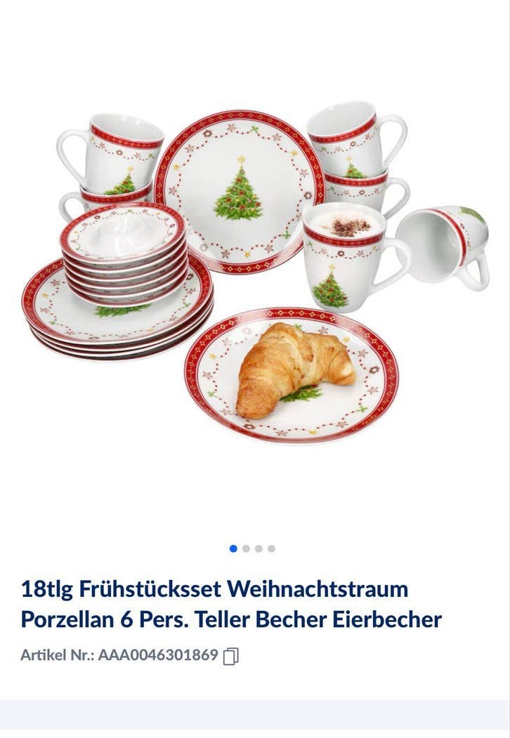 18-delig Kerstservies 'Weihnachtstraum' voor 6 personnen, Ophalen, Overige merken, Nieuw, Modern