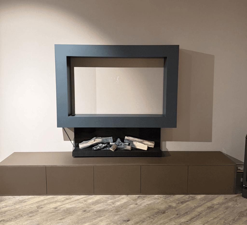 Kalfire E-55 met meubel elektrisch - Showroommodel, Huis en Inrichting, Haarden, Ophalen of Verzenden, Nieuw, Hangende haard, Elektrische haard