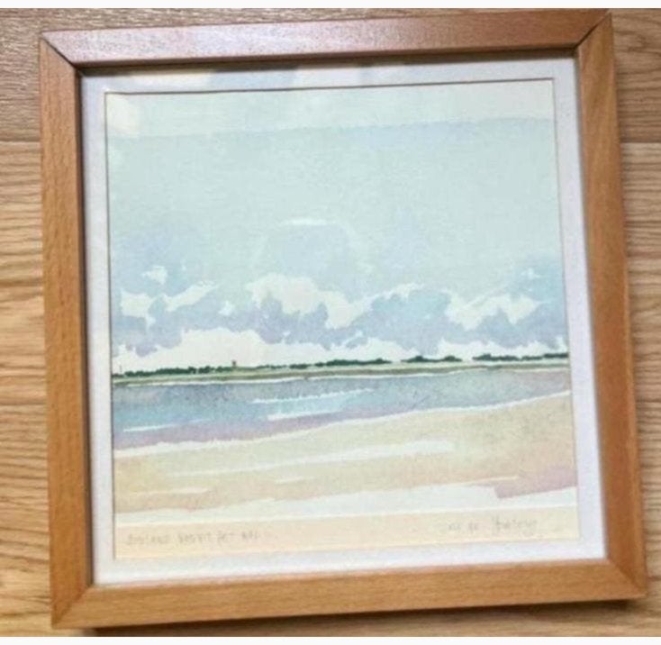 Ameland van uit het wad …Gesigneerd, Met glas, Ophalen of Verzenden, Landschappen