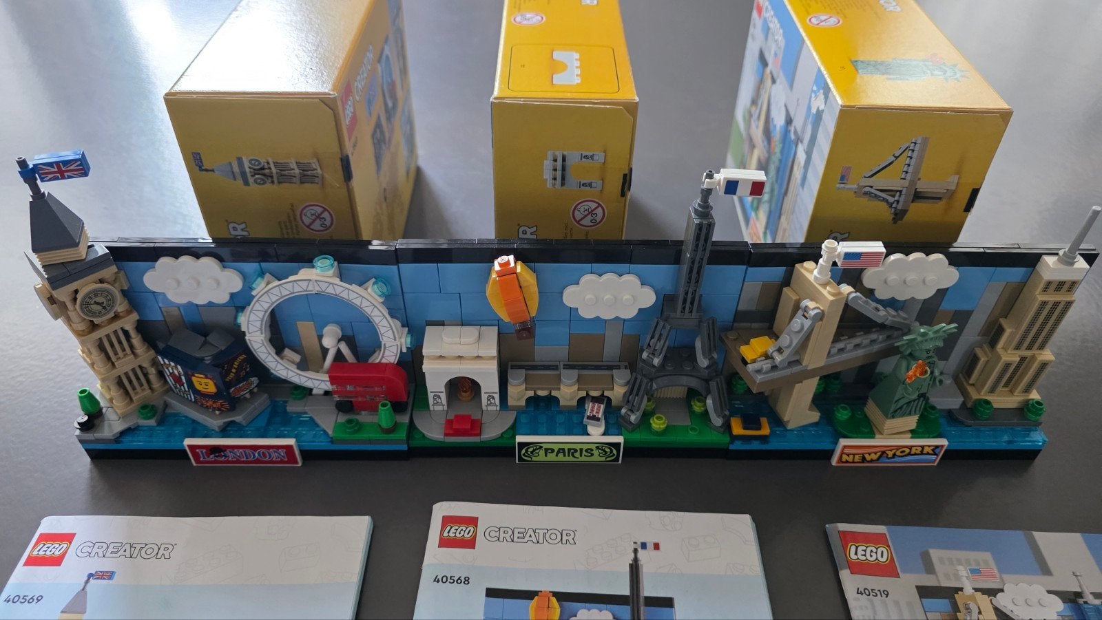 Lego ansichtkaart Londen 40569, New York 40519, Parijs 40568, Lego, Ophalen of Verzenden, Zo goed als nieuw, Compleet